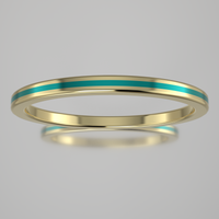 Polished Yellow Gold 1.5mm Stacking Ring Turquoise Resin