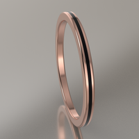 Polished Rose Gold 1.5mm Stacking Ring Black Resin