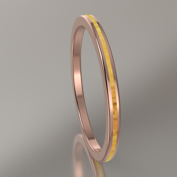 Polished Rose Gold 1.5mm Stacking Ring Shimmer Gold Resin