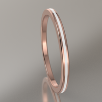 Polished Rose Gold 1.5mm Stacking Ring White Resin