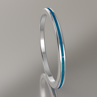 Polished Sterling Silver 1.5mm Stacking Ring Blue Swirl Resin