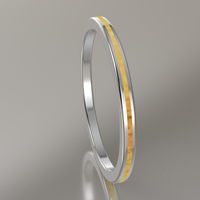 Polished White Gold 1.5mm Stacking Ring Shimmer Gold Resin