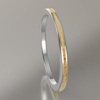 Polished Sterling Silver 1.5mm Stacking Ring Shimmer Gold Resin