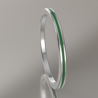 Polished Sterling Silver 1.5mm Stacking Ring Transparent Green Resin