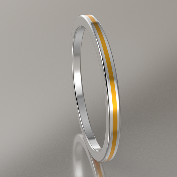 Polished Sterling Silver 1.5mm Stacking Ring Yellow Resin