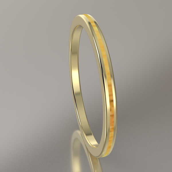 Polished Yellow Gold 1.5mm Stacking Ring Shimmer Gold Resin