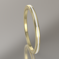 Polished Yellow Gold 1.5mm Stacking Ring White Resin