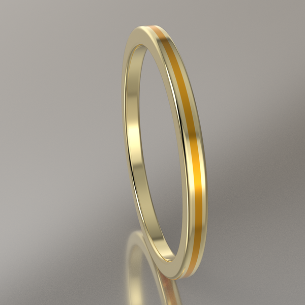 Polished Yellow Gold 1.5mm Stacking Ring Yellow Resin