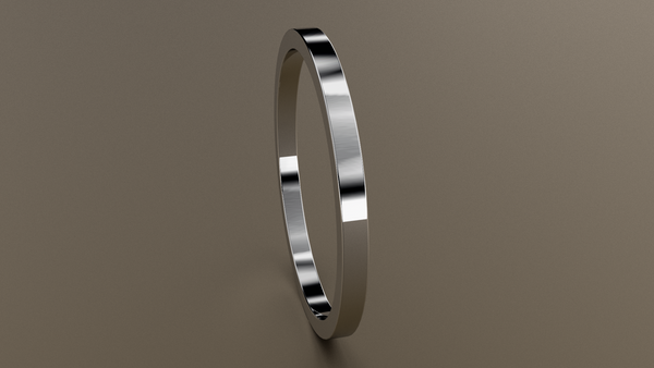 Polished White Gold 1.5mm Flat Wedding Band