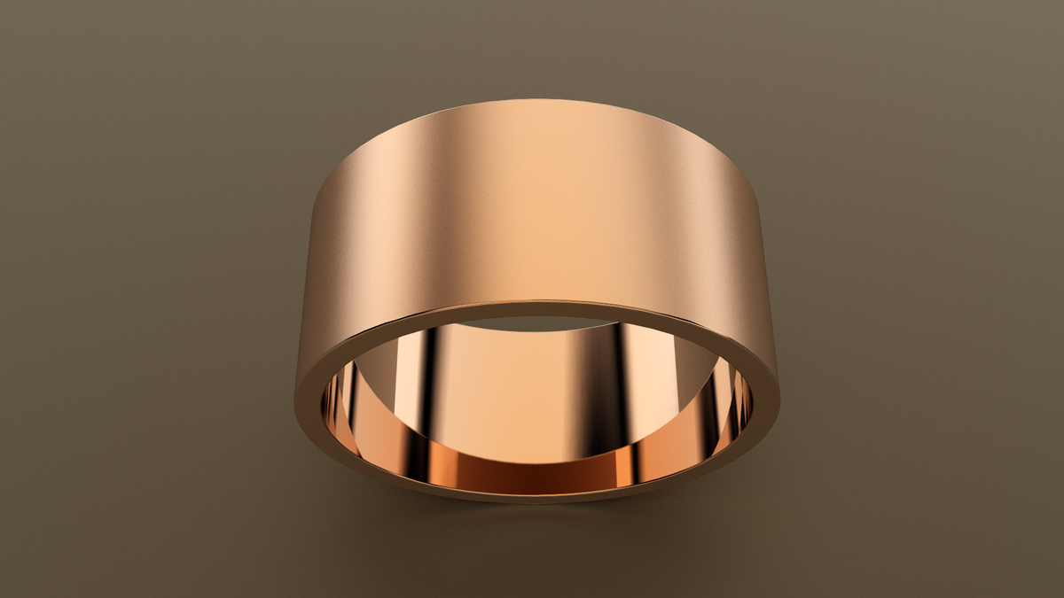 Brushed Rose Gold 10mm Flat Wedding Band