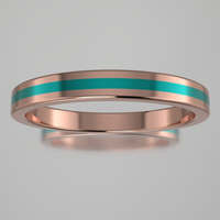 Polished Rose Gold 2.5mm Stacking Turquoise Resin