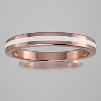 Polished Rose Gold 2.5mm Stacking White Resin