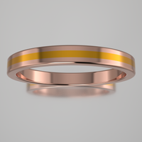 Polished Rose Gold 2.5mm Stacking Yellow Resin