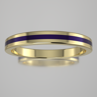 Polished Yellow Gold 2.5mm Stacking Ring Purple Resin