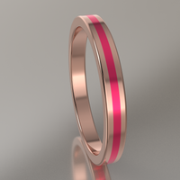 Polished Rose Gold 2.5mm Stacking Ring Pink Resin