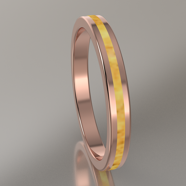 Polished Rose Gold 2.5mm Stacking Shimmer Gold Resin