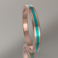 Polished Rose Gold 2.5mm Stacking Turquoise Resin