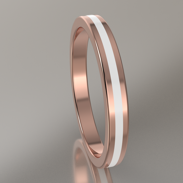 Polished Rose Gold 2.5mm Stacking White Resin
