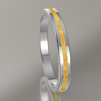 Polished White Gold 2.5mm Stacking Ring Shimmering Gold Resin