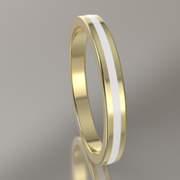 Polished Yellow Gold 2.5mm Stacking Ring White Resin