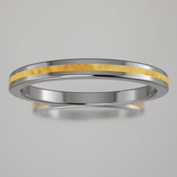 Polished White Gold 2mm Stacking Ring Shimmering Gold Resin