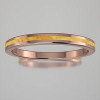 Polished Rose Gold 2mm Stacking Ring Shimmer Gold Resin