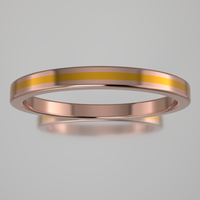 Polished Rose Gold 2mm Stacking Ring Yellow Resin