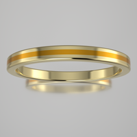 Polished Yellow Gold 2mm Stacking Ring Yellow Resin