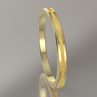 Polished Yellow Gold 2mm Stacking Ring Shimmering Gold Resin