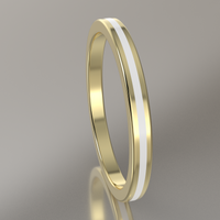 Polished Yellow Gold 2mm Stacking Ring White Resin