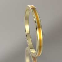 Polished Yellow Gold 2mm Stacking Ring Yellow Resin