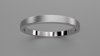 Brushed Sterling Silver 2mm Flat Wedding Band