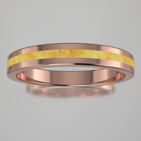 Polished Rose Gold 3mm Stacking Ring Shimmering Gold Resin