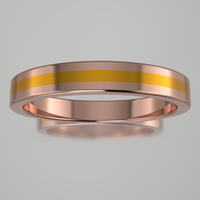 Polished Rose Gold 3mm Stacking Ring Yellow Resin