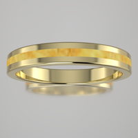 Polished Yellow Gold 3mm Stacking Ring Shimmering Gold Resin