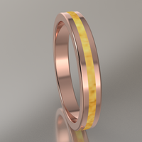 Polished Rose Gold 3mm Stacking Ring Shimmering Gold Resin