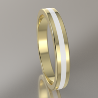Polished Yellow Gold 3mm Stacking Ring White Resin