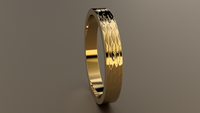 Hammered Yellow Gold 3mm Flat Wedding Band