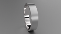 Brushed Sterling Silver 5mm Flat Wedding Band