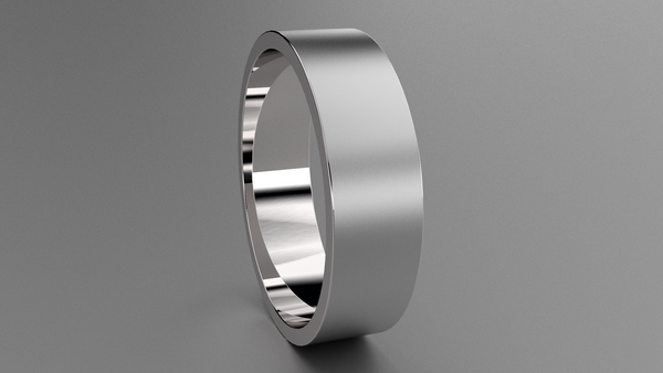 Brushed Sterling Silver 6mm Flat Wedding Band
