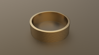 Hammered Yellow Gold 7mm Flat Wedding Band