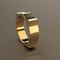 Polished Yellow Gold 6mm Pointed Square Wedding Band