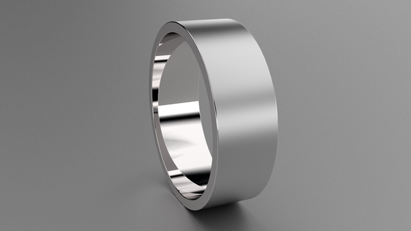 Brushed Sterling Silver 7mm Flat Wedding Band