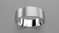 Brushed Sterling Silver 7mm Flat Wedding Band