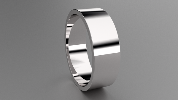 Polished Sterling Silver 7mm Flat Wedding Band