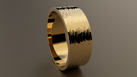 Hammered Yellow Gold 8mm Flat Wedding Band