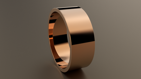 Polished Rose Gold 8mm Flat Wedding Band