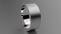 Brushed Sterling Silver 8mm Flat Wedding Band