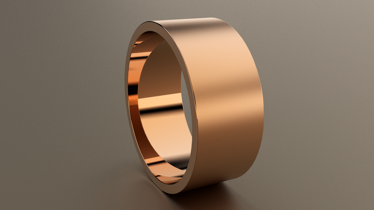 Brushed Rose Gold 9mm Flat Wedding Band