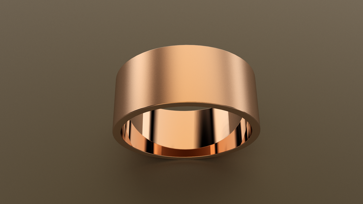 Brushed Rose Gold 9mm Flat Wedding Band